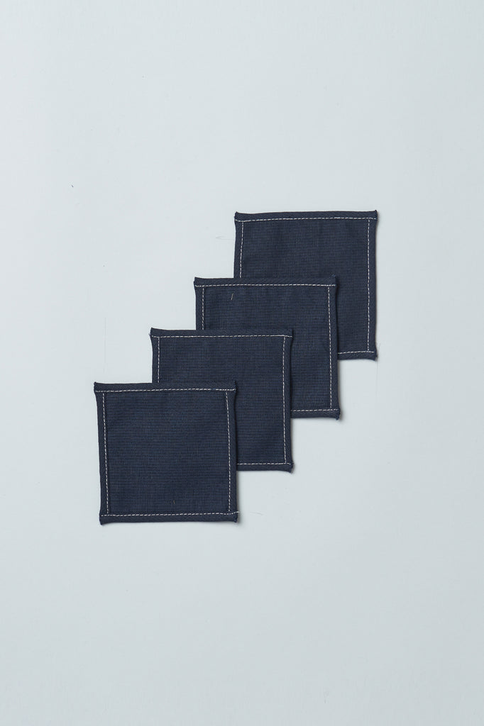 Cotton Linen Upcycled Coasters (Set of 4)