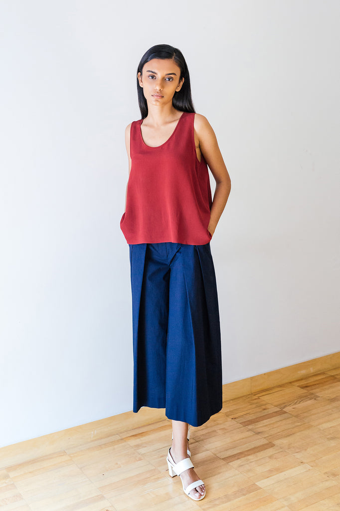 Round Neck Silk Tank