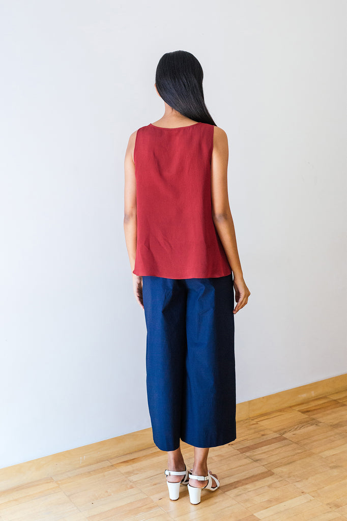 Round Neck Silk Tank