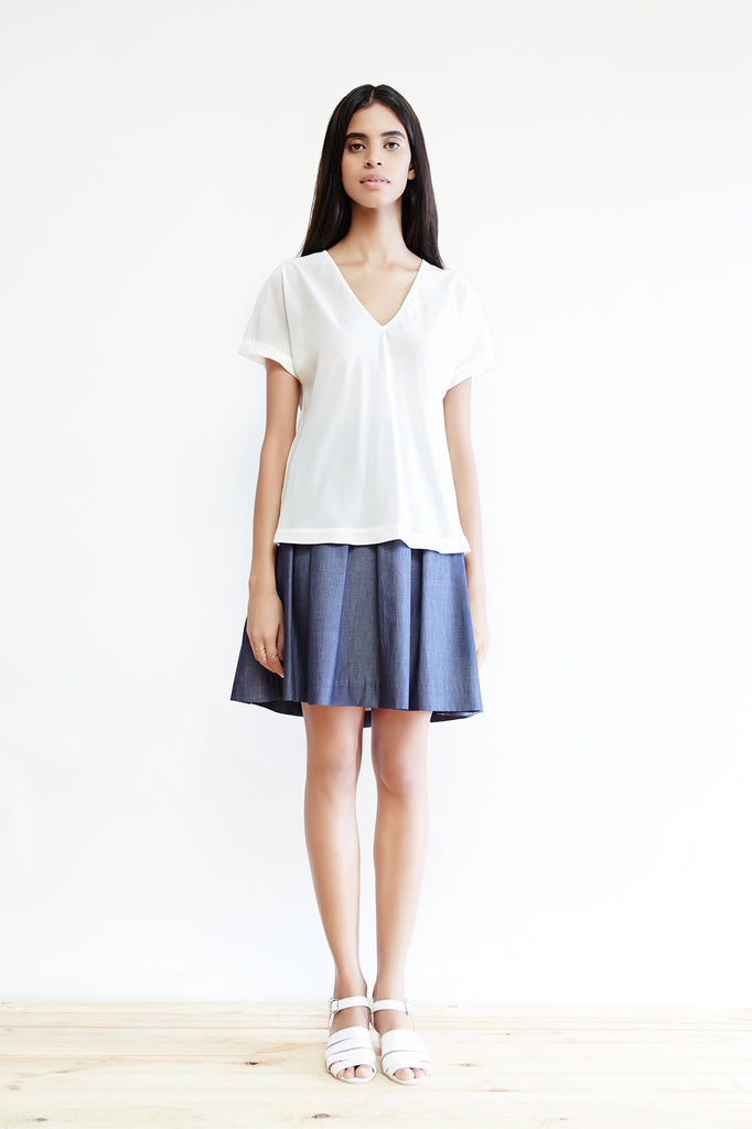 Box Pleated A-Line Skirt