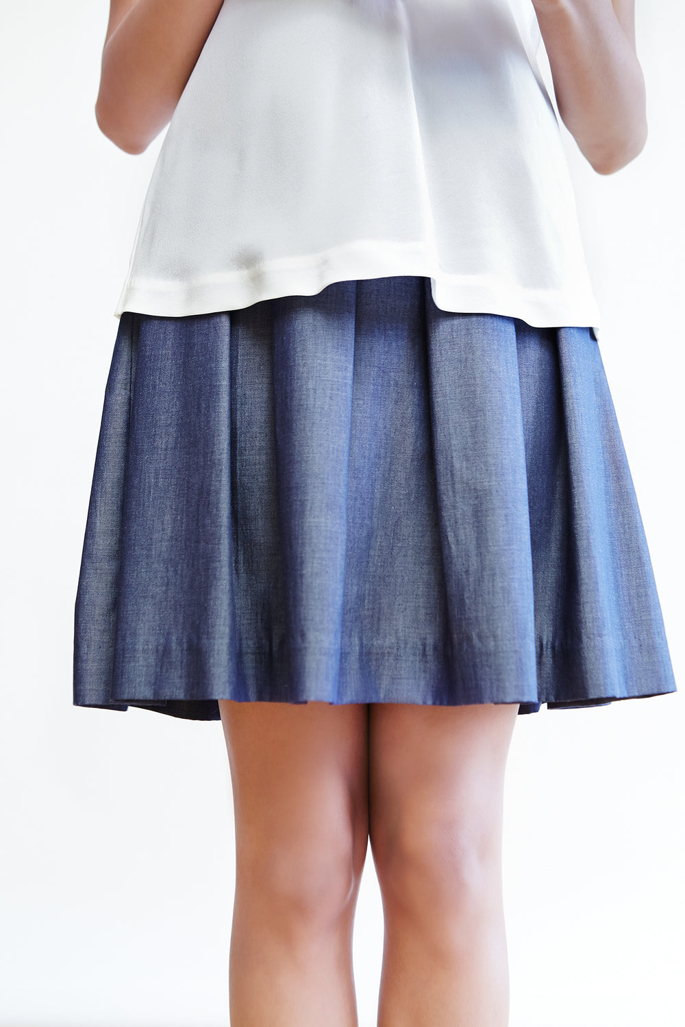 Box Pleated A-Line Skirt
