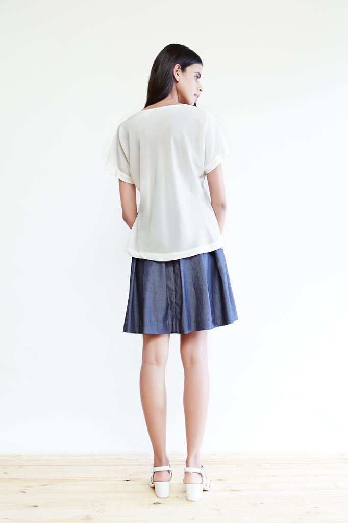 Box Pleated A-Line Skirt