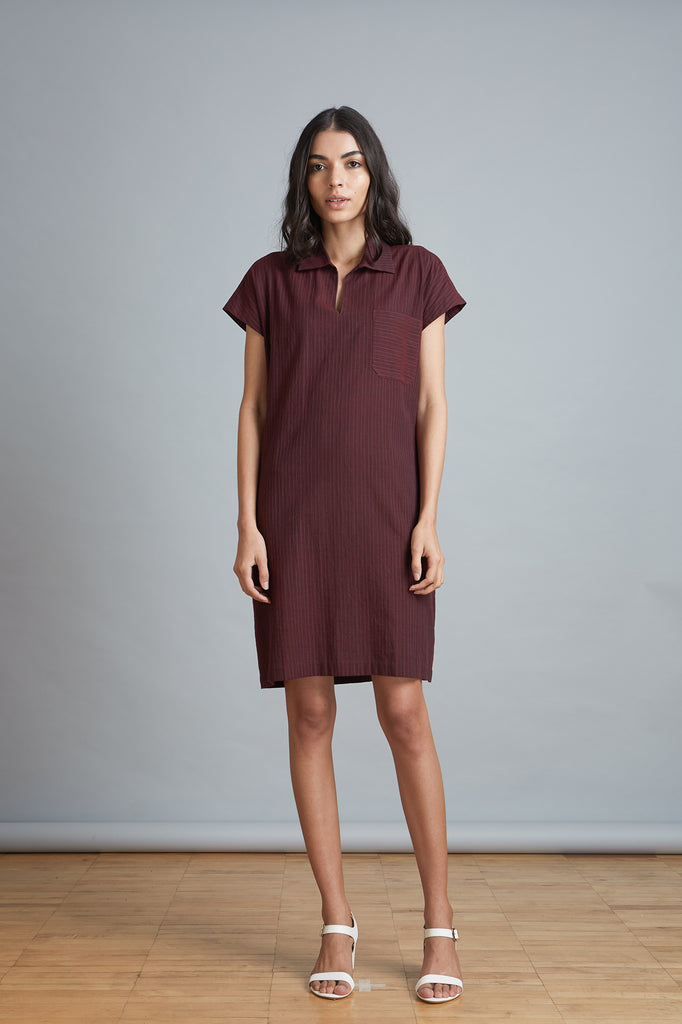 Burgundy Popover Shift Dress