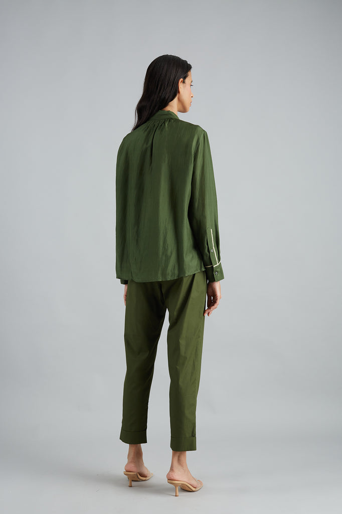 Silk Tie Neck Blouse