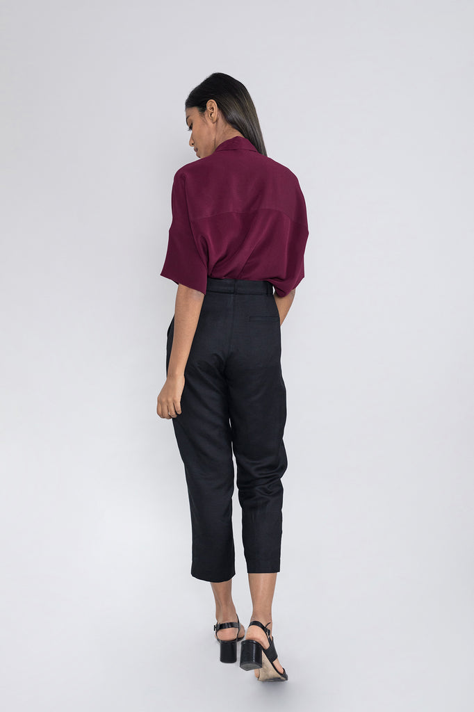 Pleated Slim Leg Trouser