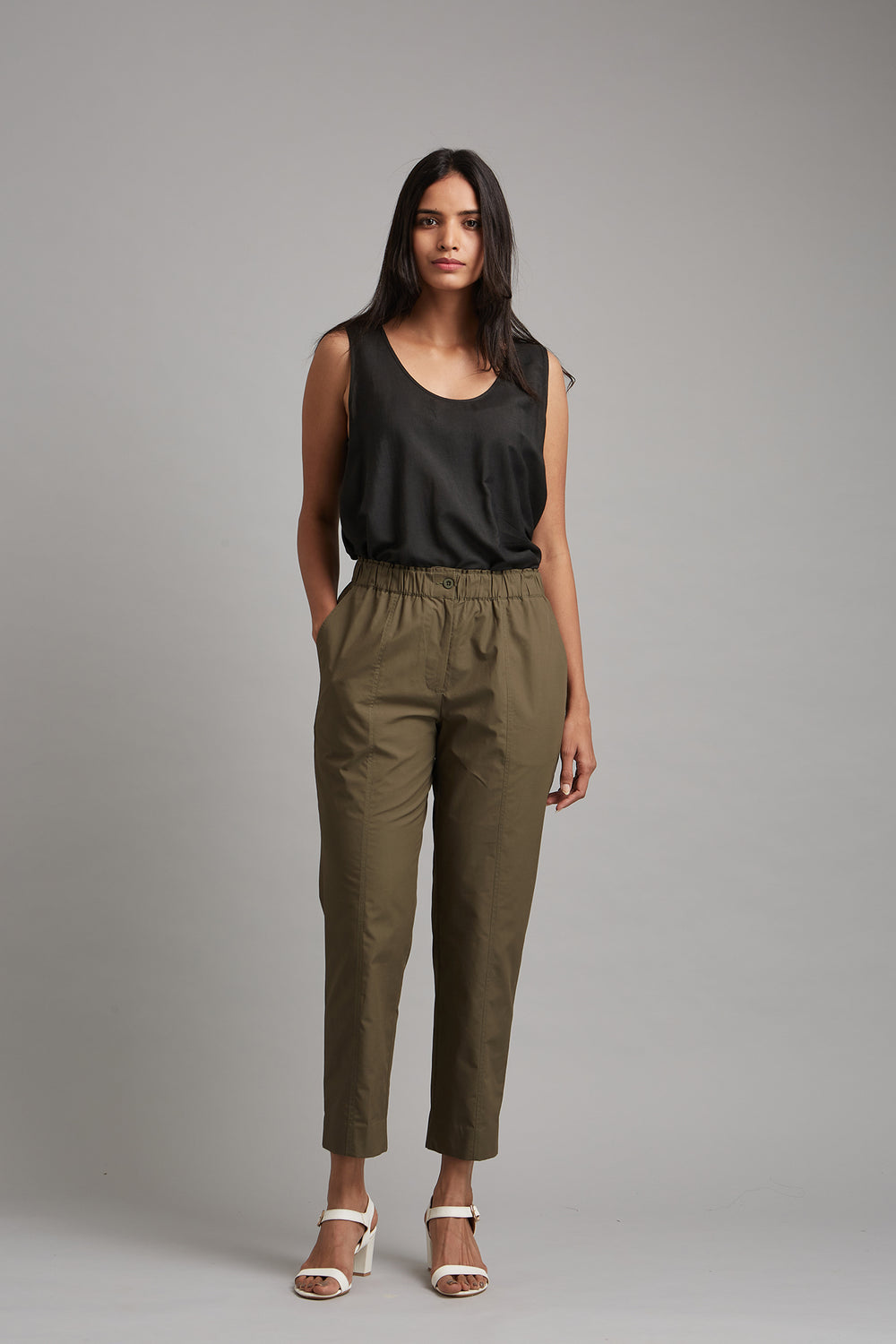 Cotton Linen Tapered Trousers