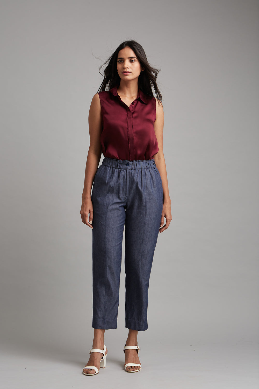 Chambray Tapered Trousers