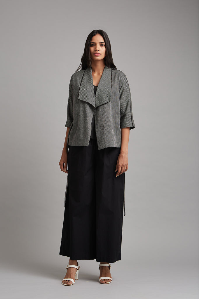 Striped Kimono Belted Wrap Top