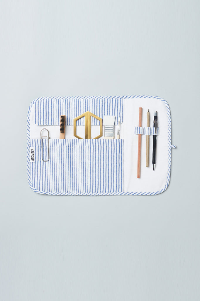 Utility Pouch - Blue Pinstripe