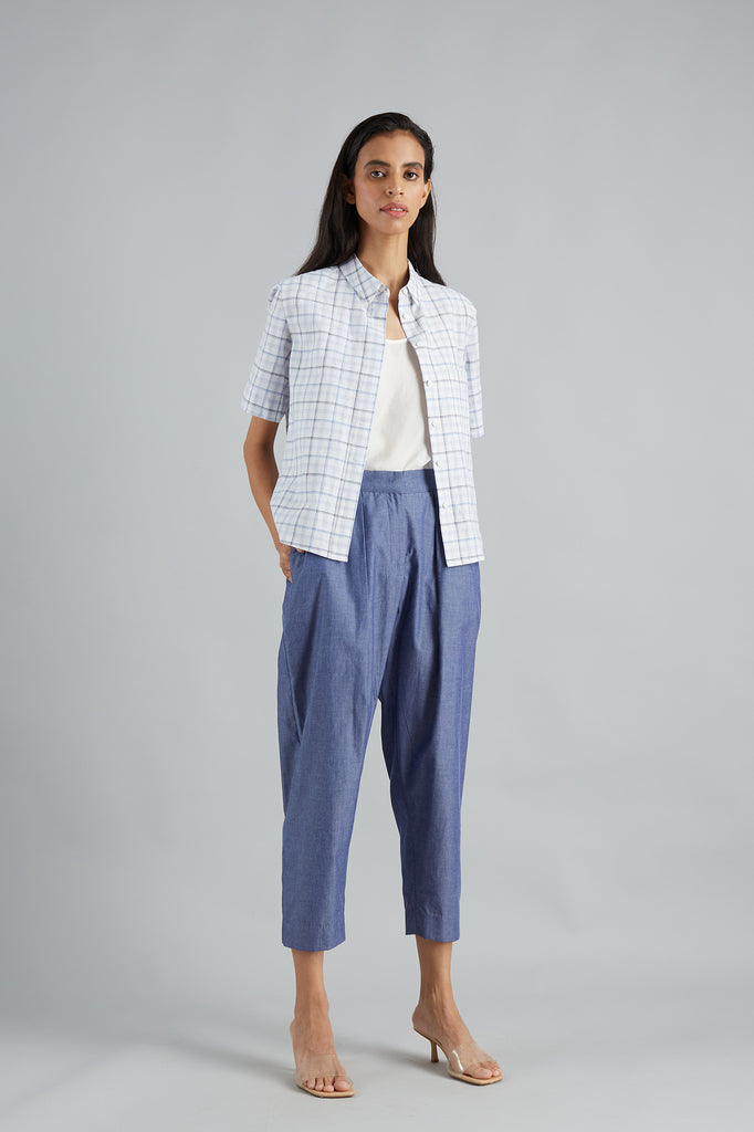 Linen Cropped Shirt