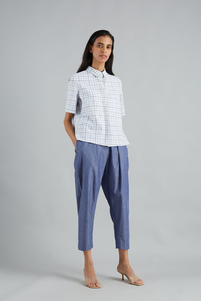 Linen Cropped Shirt