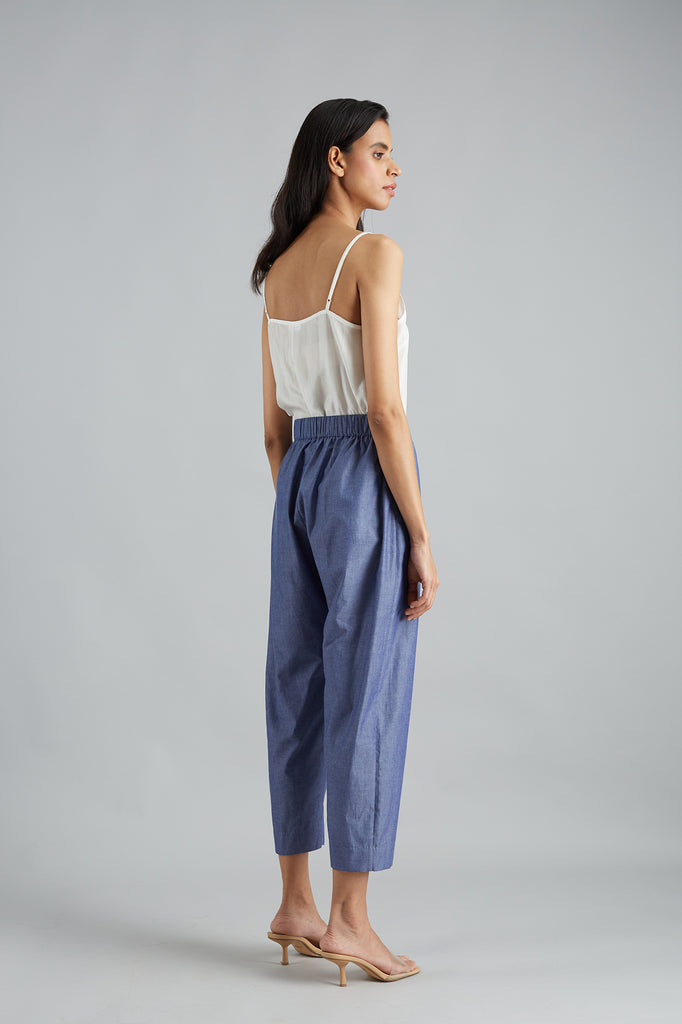 Chambray Pleat Front Pant